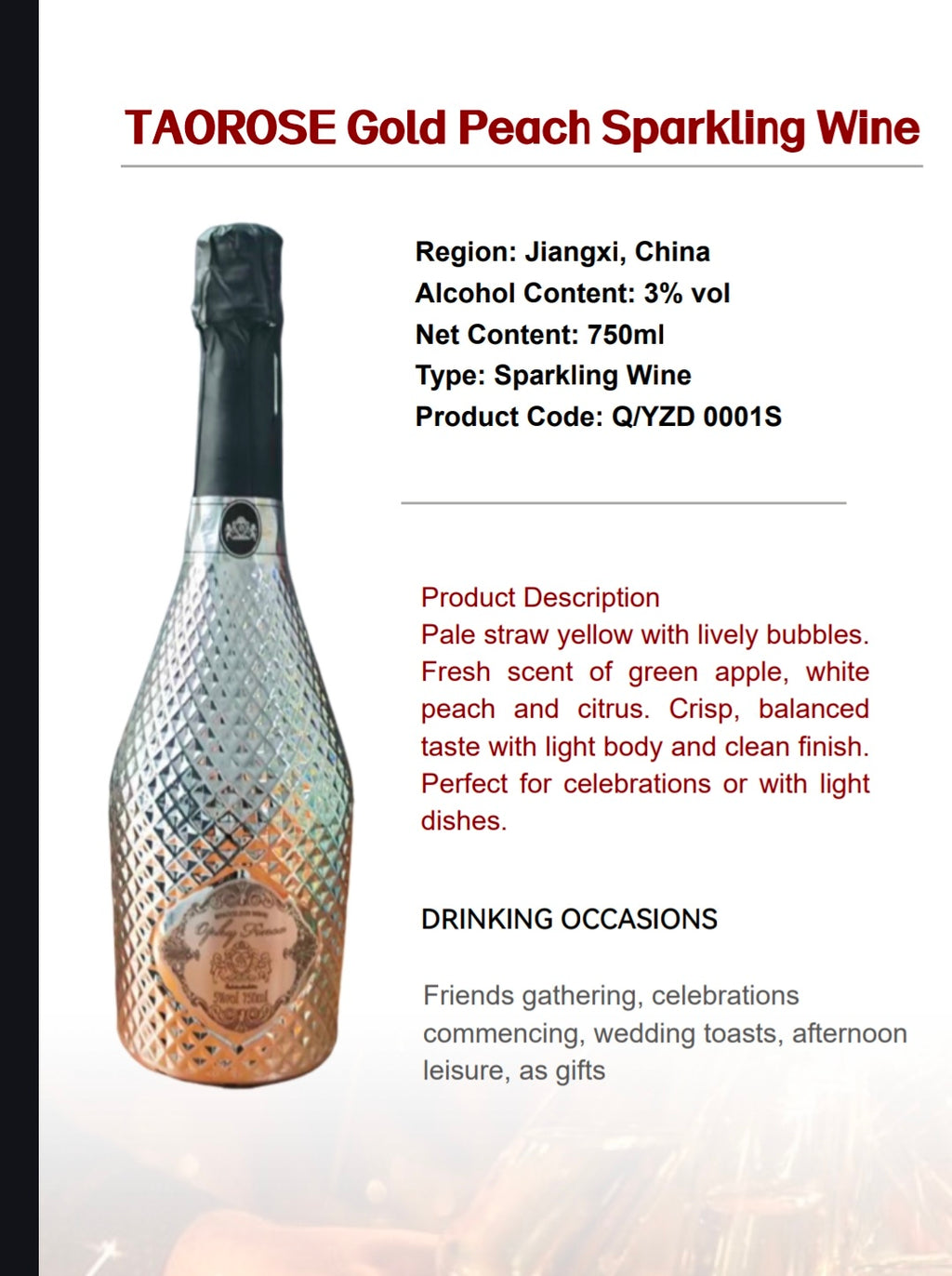 GOLD PEACH SPARKLING WINES
